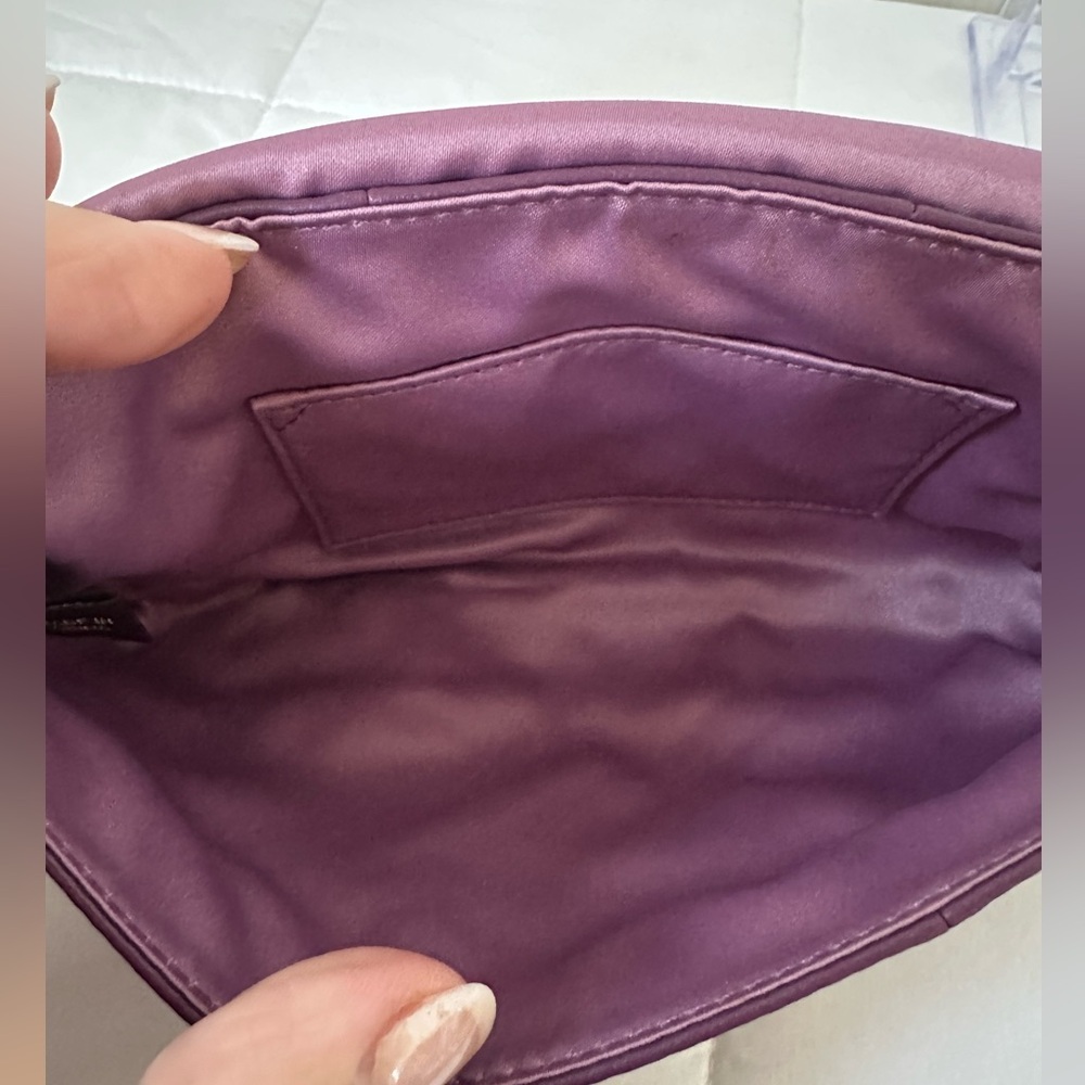 Coach Plum Leather Wristlet with Gold Accents - Picture 11 of 13